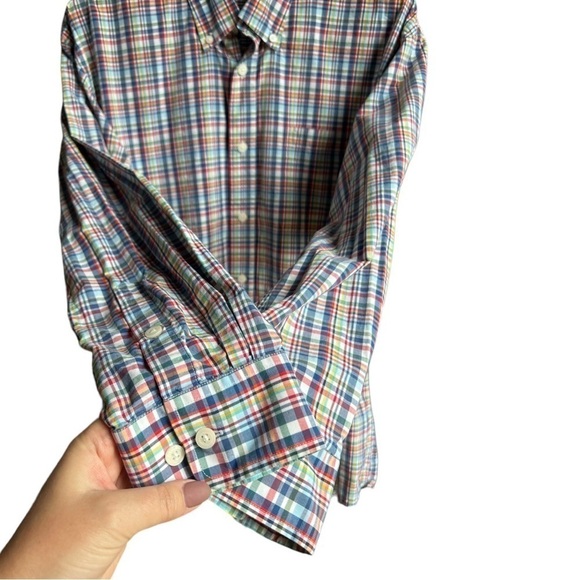Orvis Men’s Blue Red Yellow White Plaid Long Sleeve Button Front Shirt, XL - Picture 4 of 11